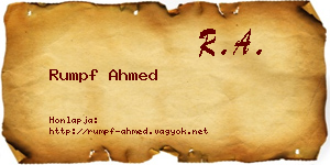 Rumpf Ahmed névjegykártya